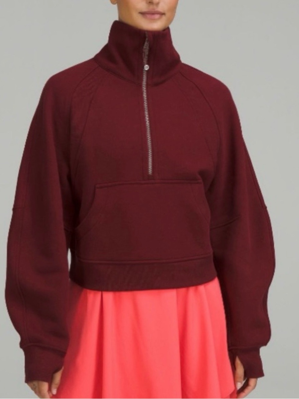 Lululemon Scuba Oversized Funnel Neck Half Zip
Red Merlot Half Zip Size XS/S